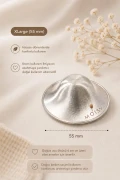 کلاهک محافظ نوک سینه نقره‌ای 999 عیار (XL-55mm)
