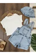 تی‌شرت وافل شاپکالی کات سالوپت با جیب کنگورویی یونیسکس ست تابستانی نوزاد