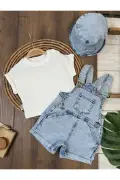 تی‌شرت وافل شاپکالی کات سالوپت با جیب کنگورویی یونیسکس ست تابستانی نوزاد