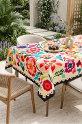 میز پوش مدرن با طرح گل رنگی برای باغ و بالکن - طراحی شیک و ضد لک