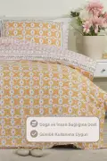 ست روتختی آماندا یک نفره %100 پنبه رانفورس با ملحفه کشدار (160x220 سانتی‌متر) زرد