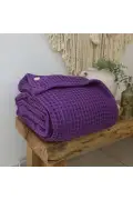 روکش تشک وافر ضد تعریق %100 پنبه - پیکه نرم با سایز بزرگ بنفش - خاکستری 230 x 260 سانتی‌متر
