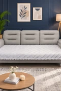 روکش مبل پونپون‌دار سیه‌نا 85 x 215 سانتی‌متر روکش مبل بافت شنیل دکوری برای کاناپه و مبل
