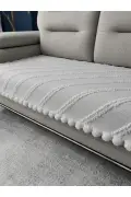 روکش مبل پونپون‌دار سیه‌نا 85 x 215 سانتی‌متر روکش مبل بافت شنیل دکوری برای کاناپه و مبل