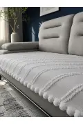 روکش مبل پونپون‌دار سیه‌نا 85 x 215 سانتی‌متر روکش مبل بافت شنیل دکوری برای کاناپه و مبل