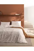ست روتختی دو نفره با ملحفه چاپی از 100% پنبه - بژ
