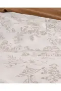 ست روتختی دو نفره با ملحفه چاپی از 100% پنبه - بژ