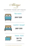 ست روتختی دو نفره دو طرفه با کش آچلیا صورتی