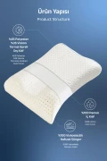 بالش ارتوپدی ویسکوز با پشتیبانی گردن 55x40x13/11 سانتیمتر سفید