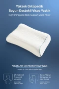بالش ارتوپدی ویسکوز با پشتیبانی گردن 55x40x13/11 سانتیمتر سفید