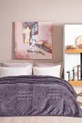 پتو برجسته دو نفره نوا - بنفش کمرنگ