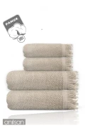 ست حوله جیلنا 4 عددی بژ %100 پنبه - 2 عدد حوله دست 50x90 و 2 عدد حوله حمام 70x140
