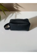 کیف دستی مردانه با ظاهر چرم و دو دسته - مشکی
