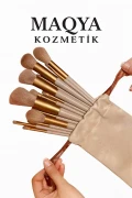 ست برس 13 عددی Fix Özel Keseli به رنگ صورتی و ست اسفنج آرایشی 4 عددی با جعبه پلاستیکی سخت 17 تکه