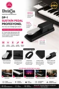 پدال ساکت حرفه‌ای سیاه برای کیبورد پیانو DP-1