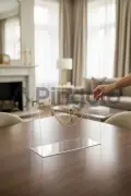 کیف آکریلیک شفاف مستطیلی با لوازم طلایی (داخل خالی) - سایز کوچک (32x19 سانتیمتر)