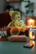 هدیه به عشق ۳ بعدی عروسک خرس ۱۶ رنگی لامپ دکوری LED