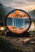 ساعت شنی گرد نارنجی 7 اینچی هنر شن هدیه‌ای ویژه برای روزهای خاص