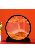 ساعت شنی گرد نارنجی 7 اینچی هنر شن هدیه‌ای ویژه برای روزهای خاص