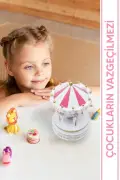 جعبه موسیقی اسب چرخان سفید