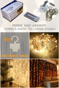 پرده چراغ ال ای دی 300 لامپی 10 آویز برای دکوراسیون اتاق سال نو با 8 عملکرد، کنترل از راه دور، 3x3 متر، آویز صاف