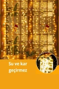 پرده چراغ ال ای دی 300 لامپی با 10 آویز - 8 عملکرد، با ریموت کنترل، 3x3 متر