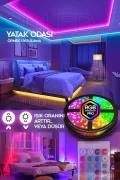 نوار LED 5 متری انیمیشنی با کنترل از راه دور و ترانس RGB نوار نورپردازی پارتی