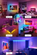 چراغ ال ای دی هوشمند نوار LED کنترل از راه دور بلوتوثی 10 متری با حساسیت به صدا