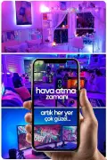 چراغ ال ای دی هوشمند نوار LED کنترل از راه دور بلوتوثی 10 متری با حساسیت به صدا