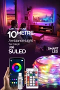 چراغ ال ای دی هوشمند نوار LED کنترل از راه دور بلوتوثی 10 متری با حساسیت به صدا
