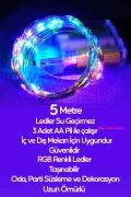 چراغ LED RGB با باتری ۵ متر برای دکوراسیون جشن و مهمانی در فضای داخلی و خارجی