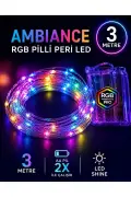 چراغ دکوری RGB LED سه متری با باتری