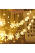 برف‌ریزه LED با باتری 5 متر 28 LED نور روز کریستالی با کابل شفاف مخصوص سال نو