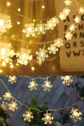 برف‌ریزه LED با باتری 5 متر 28 LED نور روز کریستالی با کابل شفاف مخصوص سال نو