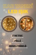 برف‌ریزه LED با باتری 5 متر 28 LED نور روز کریستالی با کابل شفاف مخصوص سال نو