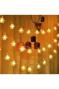 برف‌ریزه LED با باتری 5 متر 28 LED نور روز کریستالی با کابل شفاف مخصوص سال نو