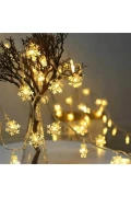 برف‌ریزه LED با باتری 5 متر 28 LED نور روز کریستالی با کابل شفاف مخصوص سال نو