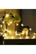 برف‌ریزه LED با باتری 5 متر 28 LED نور روز کریستالی با کابل شفاف مخصوص سال نو