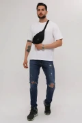 کیف دو قسمتی شانه و کمر مشکی یونیسکس