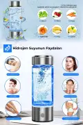 دستگاه آب هیدروژنی قابل حمل و شارژی از شیشه بوروسیلیکات با فناوری SPE PEM