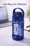 بطری ورزشی شفاف - 1000 میلی لیتر با نی، درب قفل دار، طراحی ضد نشت