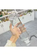بطری آب شیشه‌ای سالم 1 لیتری با الهام‌بخش و درب ضد نشت