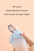 ست ۳ تایی بطری آب بدون BPA با طراحی انگیزشی - بطری آب آبی، شیشه آب، سُولک