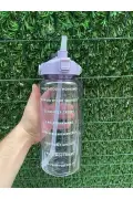 قمقمه شفاف انگیزشی 2000 میلی لیتر - بطری آب بدون BPA