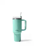 ماگ ترموس استیل دو جداره با درب سه مرحله‌ای 1200 میلی‌لیتر رنگ سبز آبی SI244021