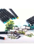 ست ماژیک دو سر ضخیم/نازک 168 رنگی - طراحی و نقاشی حرفه‌ای