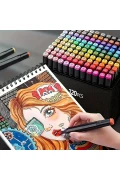 ست ماژیک دو سر ضخیم/نازک 168 رنگی - طراحی و نقاشی حرفه‌ای