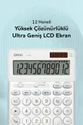 محاسبه‌گر 12 رقمی X-350 سفید با قابلیت محاسبه مالیات، 14x19 سانتی‌متر