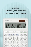 محاسبه‌گر 12 رقمی X-350 سفید با قابلیت محاسبه مالیات، 14x19 سانتی‌متر