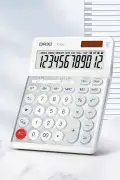 محاسبه‌گر 12 رقمی X-350 سفید با قابلیت محاسبه مالیات، 14x19 سانتی‌متر